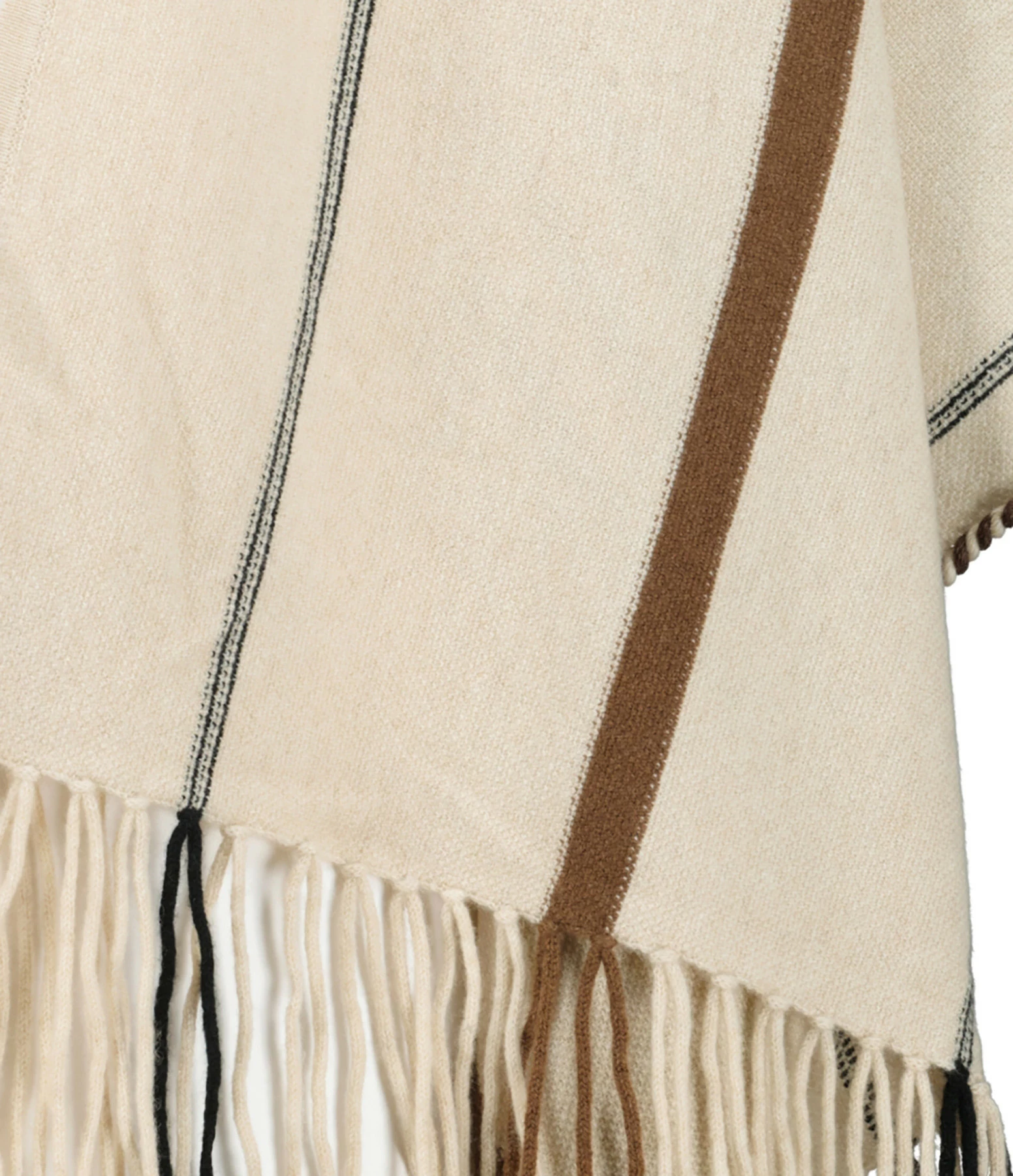 Kujten Cape à Franges Hamsa Cachemire Nude 2 Kujten Cape à Franges Hamsa Cachemire Nude – Image 2