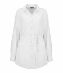 JEANNE VOULAND Chemise Tunique Jinko Coton Blanc