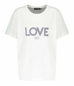JEANNE VOULAND Tee-shirt Ben Love 1971 Glitter Gun Métal Blanc