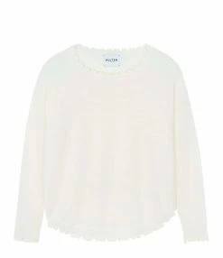 Kujten Pull Mela Col Rond Cachemire Blanc