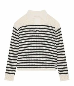 Vanessa Bruno Pull Angélique Coton Écru Noir