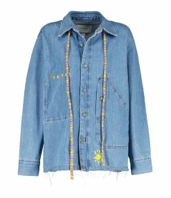 MIRA MIKATI Veste Jean Coton Bleu