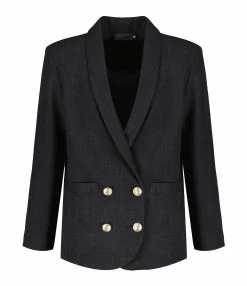 JEANNE VOULAND Veste Blazer Jaki Bouton Dorés Noir