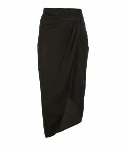 GAUGE81 Jupe Midi Paita Soie Noir