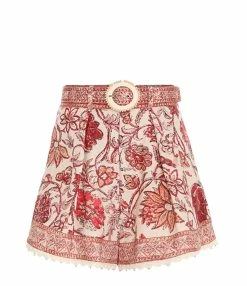 Zimmermann Short Vitali Lin Fleuri Sépia