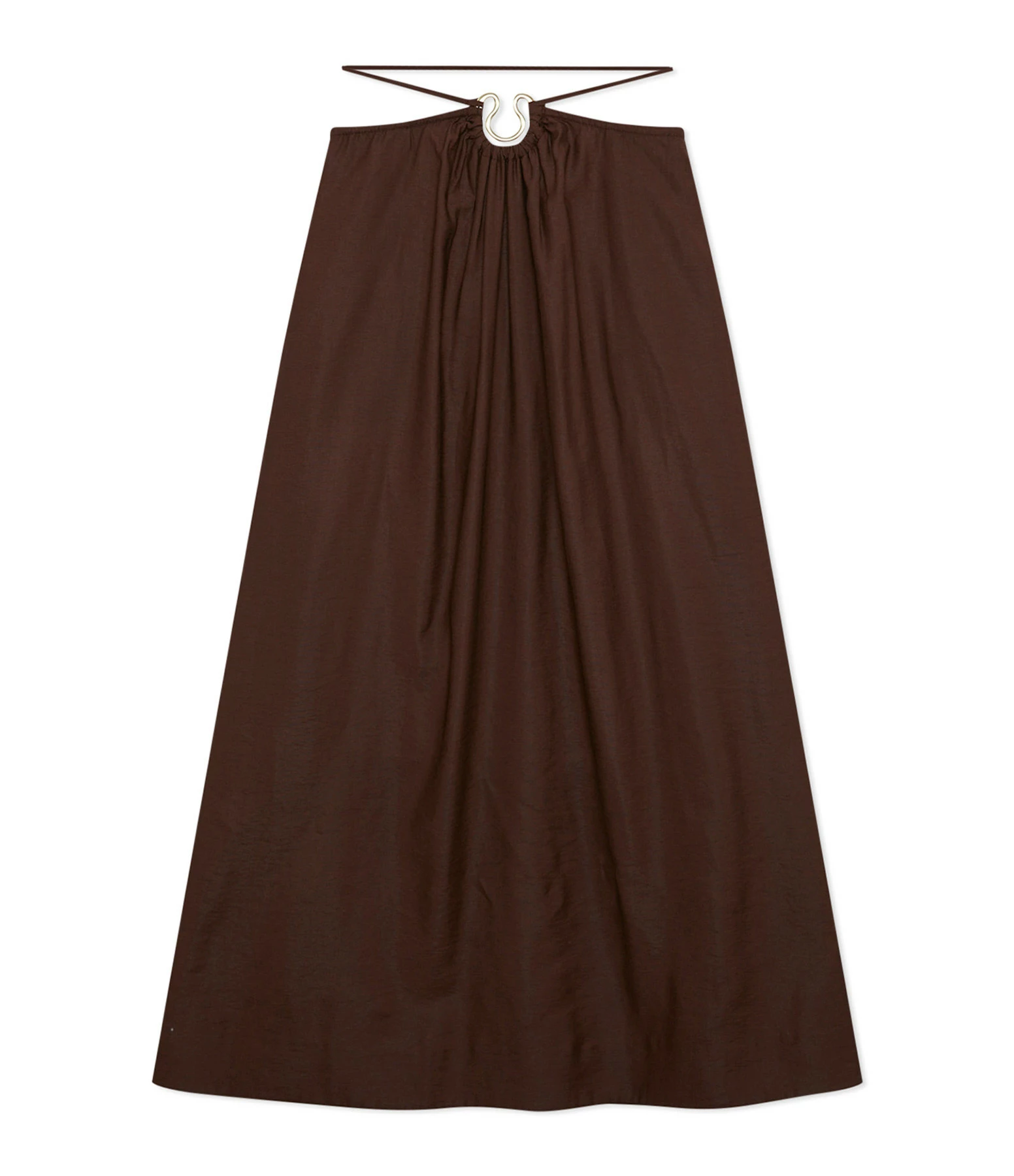 JONATHAN SIMKHAI Jupe Midi Mikah Satin Chocolat 1 JONATHAN SIMKHAI Jupe Midi Mikah Satin Chocolat