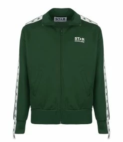 Golden Goose Veste Star Denise Étoiles Vert Blanc