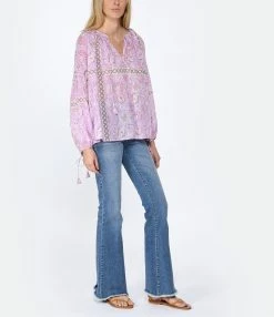 ANTIK BATIK Blouse Flavie Mauve -Majestic Filatures shop 252 230215am