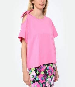 Tara Jarmon Tee-shirt Tarabow Coton Rose -Majestic Filatures shop 277 230222pm