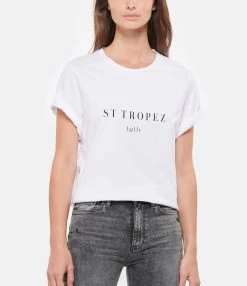 Tee-shirt Lulli St-Tropez Col Rond Coton Bio Blanc, Collaboration Jeanne Vouland X Lulli -Majestic Filatures shop 291861681 603818791081879 8537005261823837281 n
