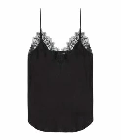 JEANNE VOULAND Caraco Carry Satin Dentelle Noir