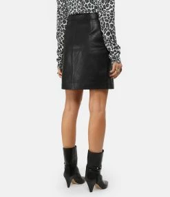 MAISON STANDARDS Jupe Cuir Noir -Majestic Filatures shop 430 10