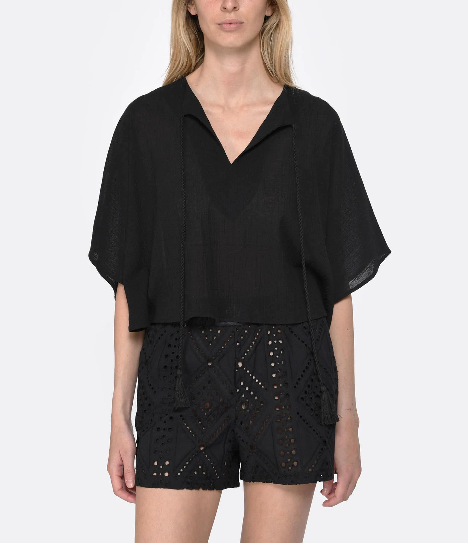 ANTIK BATIK Blouse Lilou Noir 2 ANTIK BATIK Blouse Lilou Noir – Image 2