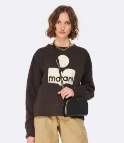 MARANT ÉTOILE Sweatshirt Mobyli Coton Noir Délavé -Majestic Filatures shop 573 6