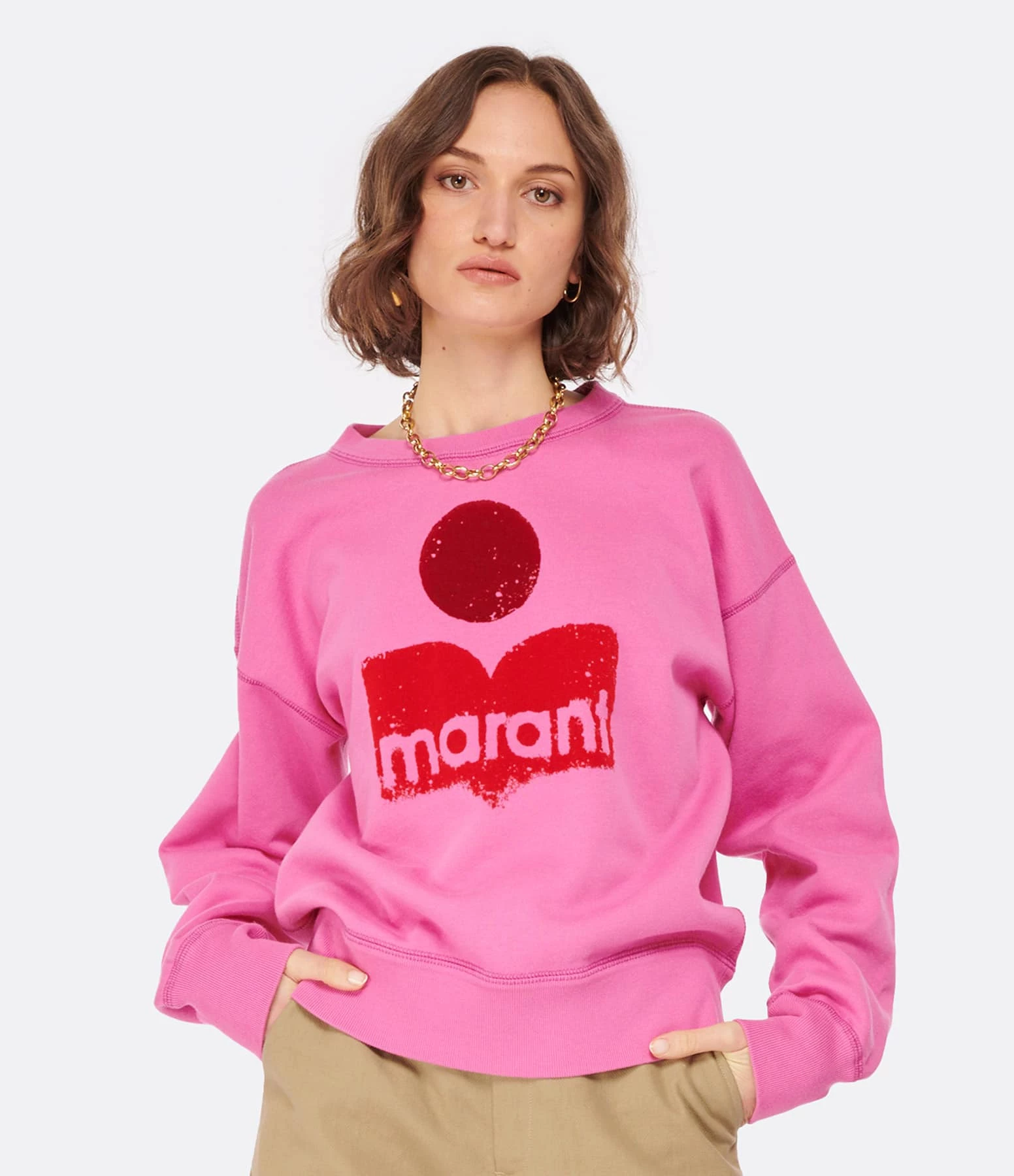 MARANT ÉTOILE Sweatshirt Mobyli Coton Rose 3 MARANT ÉTOILE Sweatshirt Mobyli Coton Rose – Image 3