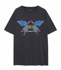 ANINE BING Tee-shirt Lili Coton Noir Délavé