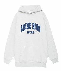 ANINE BING Sweatshirt Hoodie Tyler Coton Gris