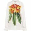 PIERRE-LOUIS MASCIA Chemise Aloe Soie GOTS Fleur Orange