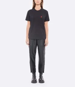 AMI Paris Tee-shirt Unisexe Ami De Cœur Coton Biologique Noir 10 AMI Paris Tee-shirt Unisexe Ami De Cœur Coton Biologique Noir -Majestic Filatures shop amipa look20220629 223
