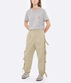 AMI Paris Tee-shirt Unisexe Ami De Cœur Coton Bio Gris Chiné -Majestic Filatures shop amipa look20220629 52