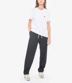 AMI Paris Tee-shirt Unisexe Ami De Cœur Coton Biologique Blanc -Majestic Filatures shop amipa look20220629 62