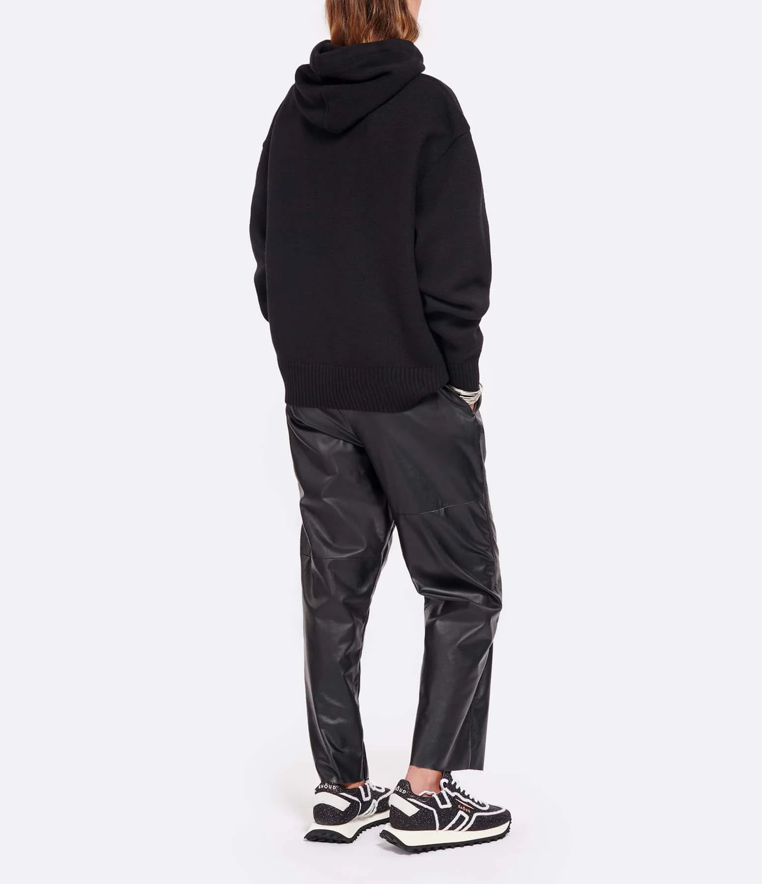 AMI Paris Pull Hoodie Unisexe Ami De Cœur Laine Noir Rouge 5 AMI Paris Pull Hoodie Unisexe Ami De Cœur Laine Noir Rouge – Image 5