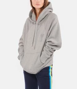 AMI Paris Sweatshirt Hoodie Unisexe Ami De Cœur Coton Bio Gris Chiné 7 AMI Paris Sweatshirt Hoodie Unisexe Ami De Cœur Coton Bio Gris Chiné -Majestic Filatures shop amipa look20220907 405