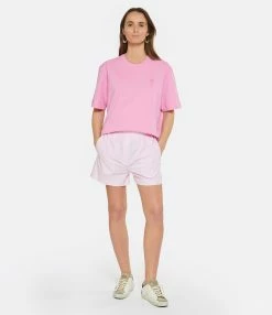 AMI Paris Tee-shirt Unisexe Ami De Cœur Coton Biologique Rose Bonbon -Majestic Filatures shop amipa look20230118 194