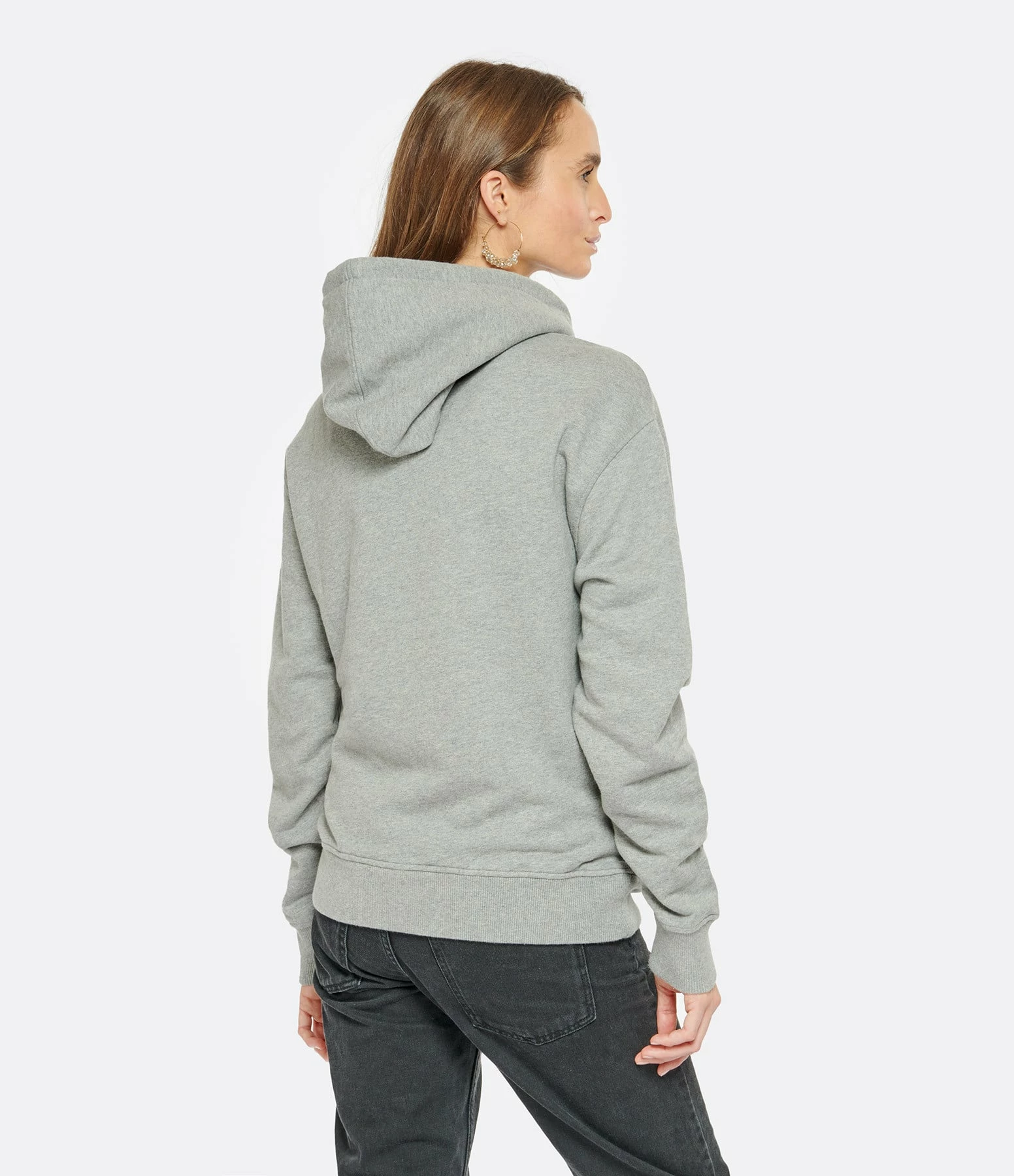 AMI Paris Sweatshirt Hoodie Unisexe Ami De Cœur Coton Bio Gris Chiné 4 AMI Paris Sweatshirt Hoodie Unisexe Ami De Cœur Coton Bio Gris Chiné – Image 4
