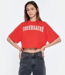 AMI Paris Tee-shirt Coton Biologique Rouge -Majestic Filatures shop amipa look20230203 177