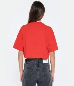 AMI Paris Tee-shirt Coton Biologique Rouge -Majestic Filatures shop amipa look20230203 179