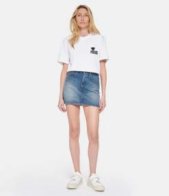 AMI Paris Jupe Courte Coton Bleu Usé 8 AMI Paris Jupe Courte Coton Bleu Usé -Majestic Filatures shop amipa look20230207 294 1