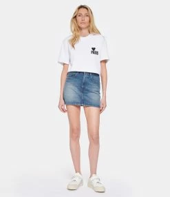 AMI Paris Tee-shirt Unisexe Coton Biologique Blanc -Majestic Filatures shop amipa look20230207 294