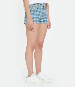 AMI Paris Short Denim Coton Bleu Javel -Majestic Filatures shop amipa look20230228 228
