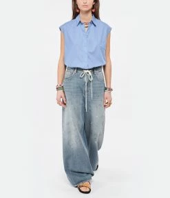 ANDREA LEV Chemise Natural Bleu Denim -Majestic Filatures shop andre look20220125 63 scaled