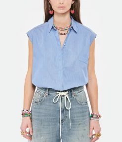 ANDREA LEV Chemise Natural Bleu Denim -Majestic Filatures shop andre look20220125 66