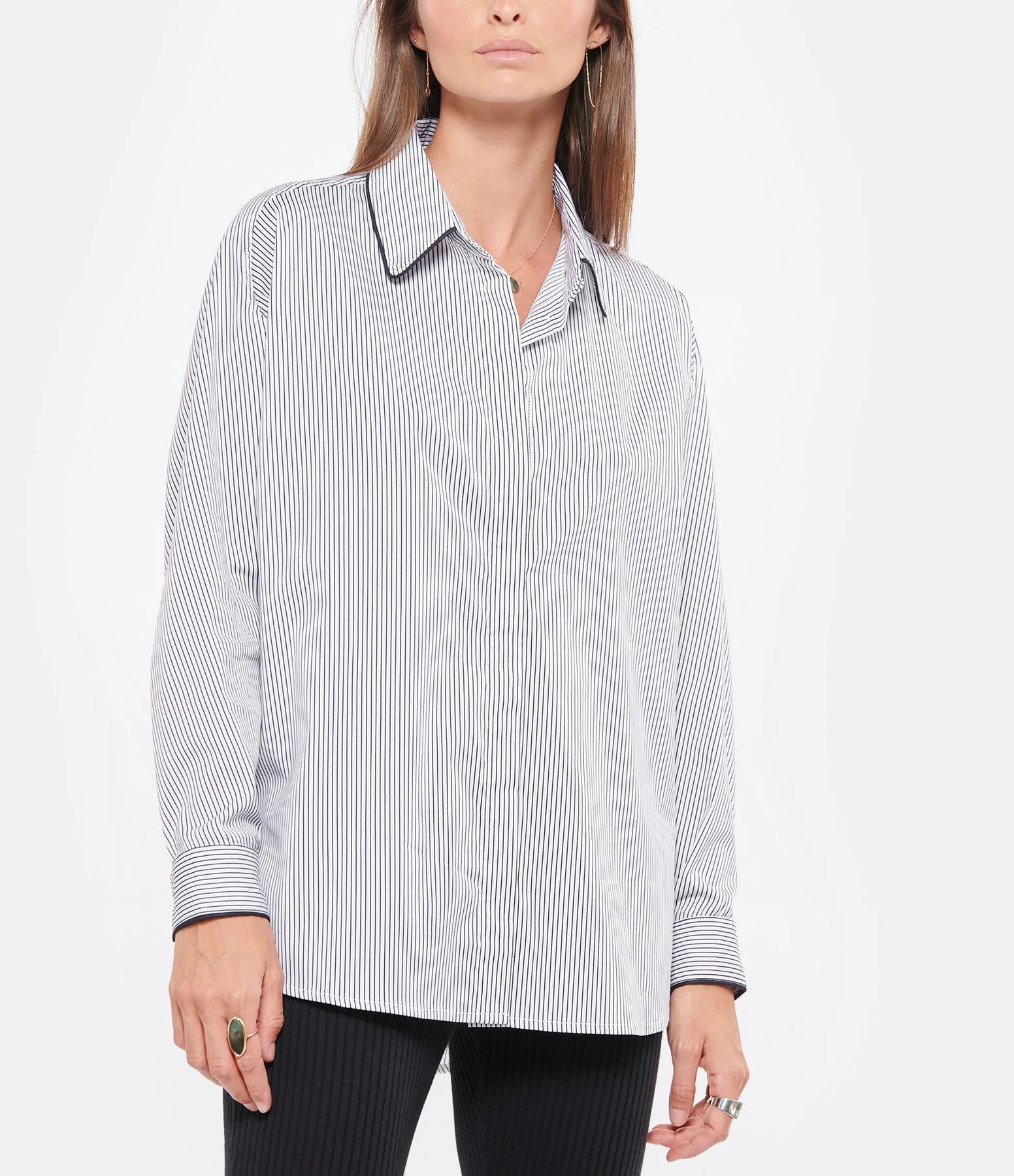 ANDREA LEV Chemise Boyfriend Rayures Bleu 3 ANDREA LEV Chemise Boyfriend Rayures Bleu – Image 3