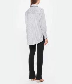 ANDREA LEV Chemise Boyfriend Rayures Bleu 9 ANDREA LEV Chemise Boyfriend Rayures Bleu -Majestic Filatures shop andre look20220719 360