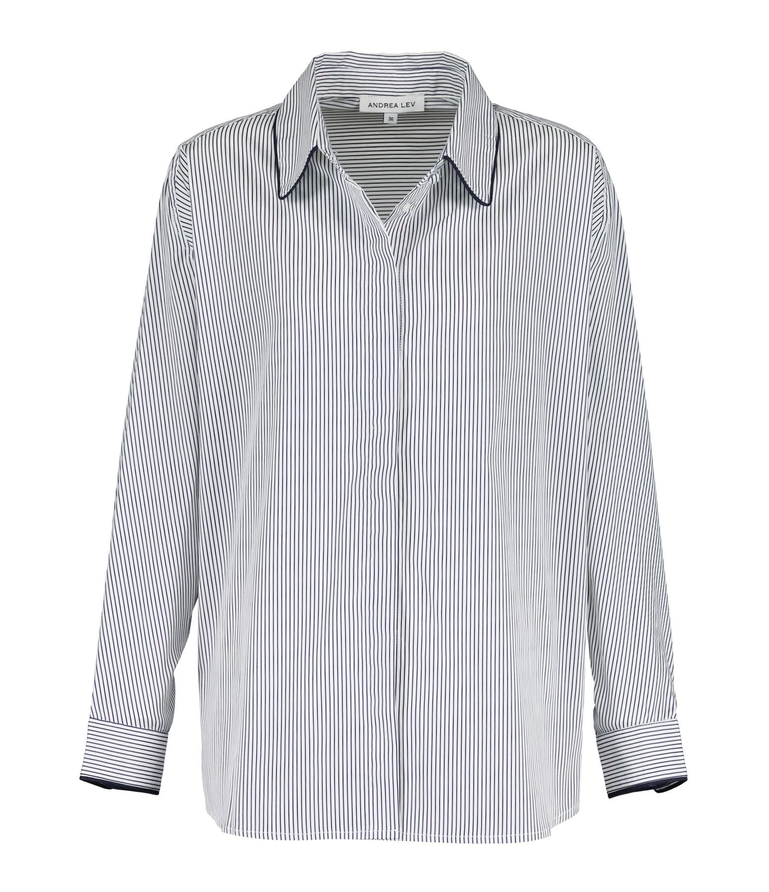 ANDREA LEV Chemise Boyfriend Rayures Bleu 1 ANDREA LEV Chemise Boyfriend Rayures Bleu