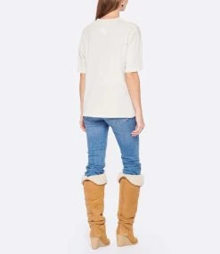 ANINE BING Tee-shirt Tiger Coton Organique Stone -Majestic Filatures shop anine look20221007 116