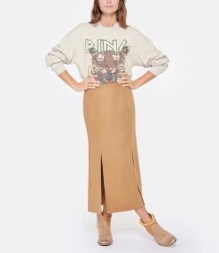 ANINE BING Jupe Lyn Laine Camel -Majestic Filatures shop anine look20221007 316