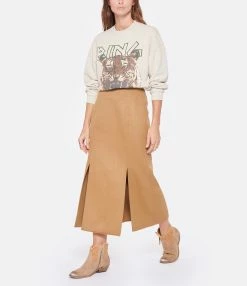 ANINE BING Jupe Lyn Laine Camel -Majestic Filatures shop anine look20221007 318