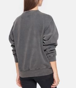 ANINE BING Sweatshirt Ramona NY Coton Organique Noir Délavé -Majestic Filatures shop anine look20221102 205