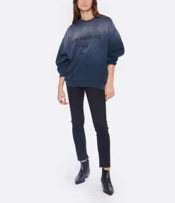 ANINE BING Sweatshirt Jaci Coton Organique Navy -Majestic Filatures shop anine look20221102 271
