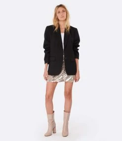 ANINE BING Veste Blazer Classic Laine Noir -Majestic Filatures shop anine look20221124 446