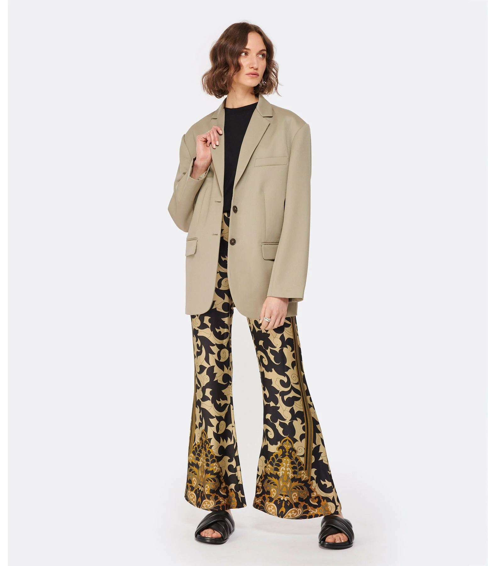 ANINE BING Veste Blazer Quinn Laine Kaki Clair 4 ANINE BING Veste Blazer Quinn Laine Kaki Clair – Image 4