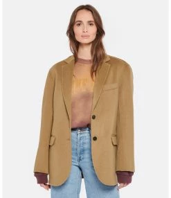 ANINE BING Veste Blazer Quinn Laine Marron -Majestic Filatures shop anine look20221220 141