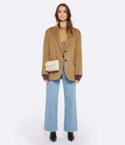 ANINE BING Veste Blazer Quinn Laine Marron -Majestic Filatures shop anine look20221220 144