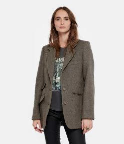 ANINE BING Veste Blazer Raquelle Laine Marron 7 ANINE BING Veste Blazer Raquelle Laine Marron -Majestic Filatures shop anine look20221222 303