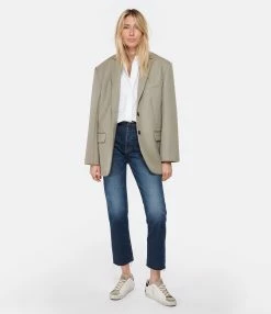 ANINE BING Veste Blazer Quinn Laine Kaki Clair 11 ANINE BING Veste Blazer Quinn Laine Kaki Clair -Majestic Filatures shop anine look20230125 371
